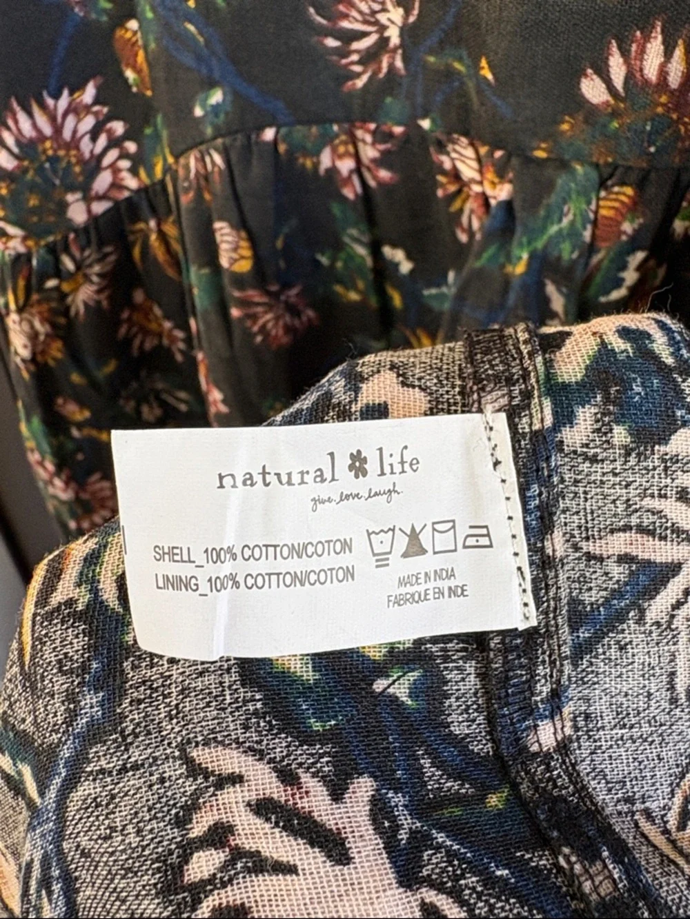 EUC NATURAL LIFE Journey Black Floral Maxi Sundress Size Small - Picture 6 of 9